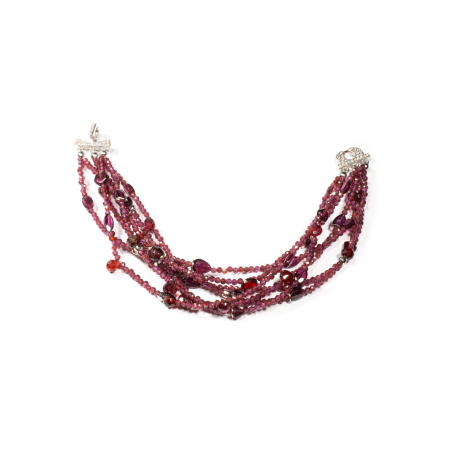 Bratara din Granat cu Inchizatoare Decorativa din Argint cu Zirconii [1]