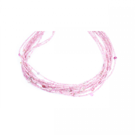 "Rose a la Folie" Necklace in Pink Tourmaline with Silver [1]