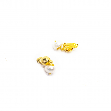 Cercei Clips - Cercei Clips din Perle cu Argint
