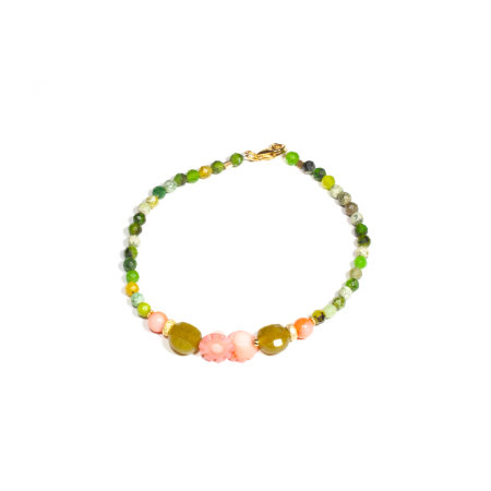 Mărțișor 2026 - Bratara din Jad si Coral cu Argint