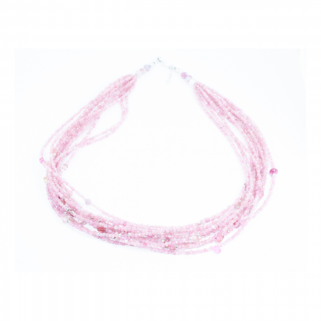 joyjo - "Rose a la Folie" Necklace in Pink Tourmaline with Silver
