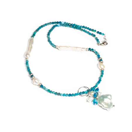 Colier din Apatit si Perle de Cultura cu Argint [1]