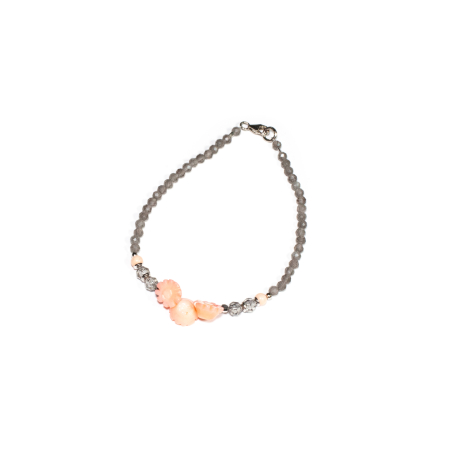 Mărțișor 2026 - Bratara din Iolit si Coral cu Argint