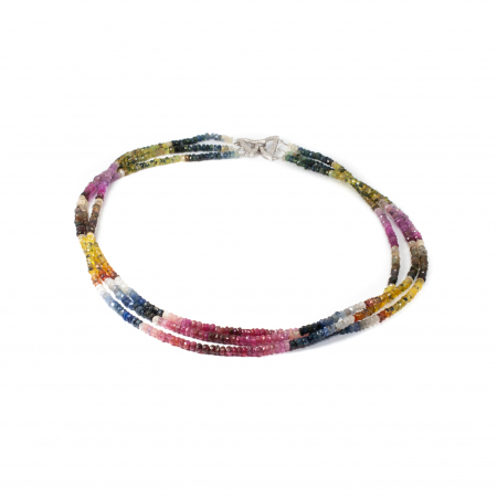 joyjo - "Tapestry of Colored Stars" Necklace with Sapphire