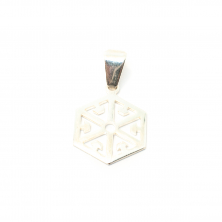Pandantive - Pandantiv din Argint Hexagonal cu Model Decupat