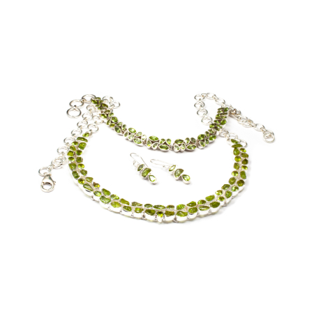 Seturi - Set Colier, Bratara si Cercei din Argint cu Peridot
