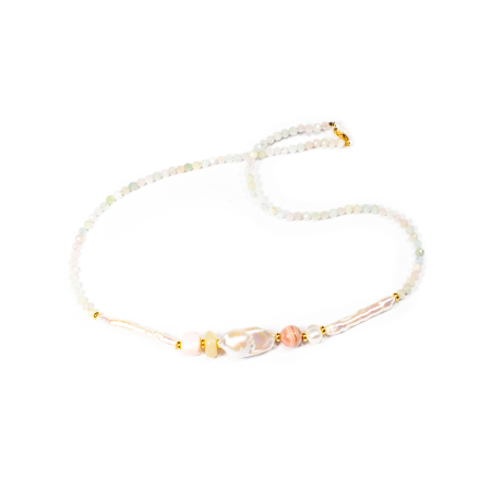 Coliere - Colier din Amazonit, Opal si Rodonit cu Argint