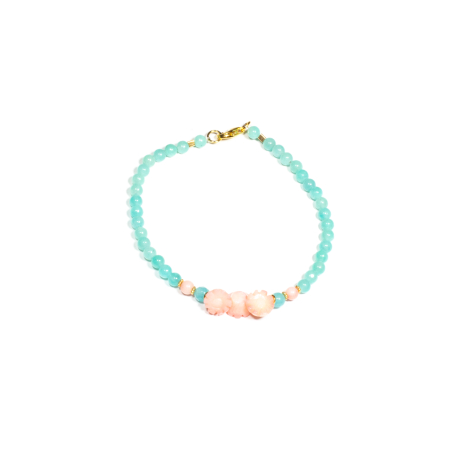 Mărțișor 2026 - Bratara din Amazonit si Coral cu Argint