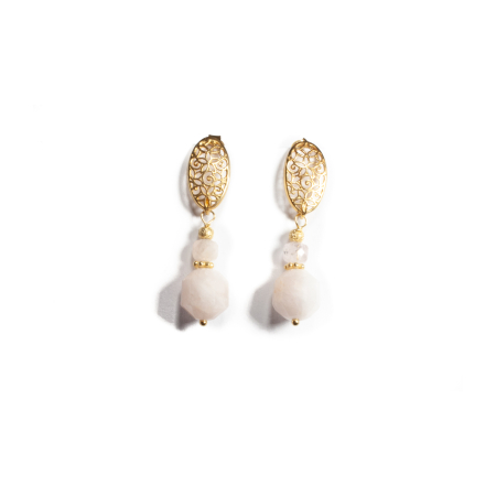 Cercei - Cercei din Cuart Roz si Acvamarin cu Argint