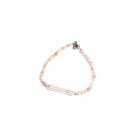 Colecția Bridgerton - Bratara din Opal Roz si Perla de Cultura cu Argint
