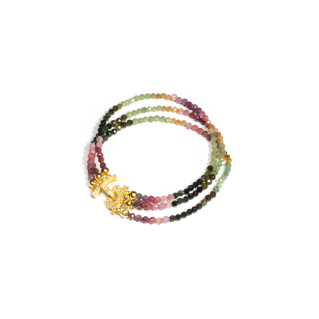 Colecția Bridgerton - Bratara din Turmalina cu Inchizatoare Decorativa din Argint