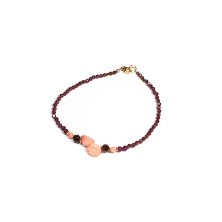 Mărțișor 2026 - Bratara din Granat si Coral cu Argint