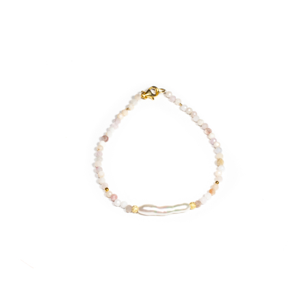 Mărțișor 2026 - Bratara din Opal Roz si Perla de Cultura cu Argint