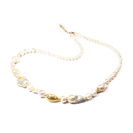 Coliere - Colier din Perle de Cultură si Perle Baroc cu Argint