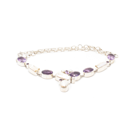 Colier din Argint cu Ametist si Perle de Cultura [1]