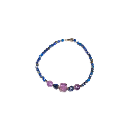 Mărțișor 2026 - Bratara din Lapis Lazuli si Ametist cu Argint