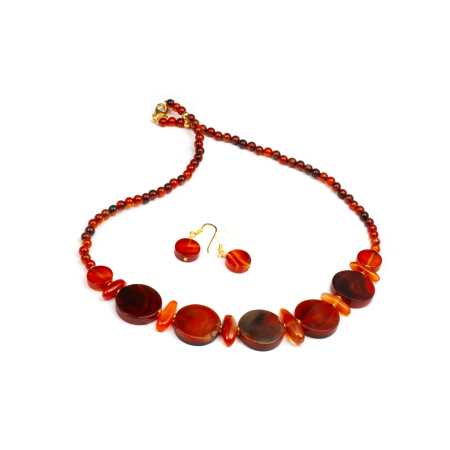 Seturi - Set Colier si Cercei din Agat cu Argint 