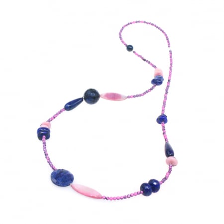 Colier din Lapis Lazuli, Sodalit si Sidef Roz [1]
