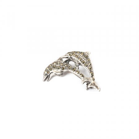 Brose - Brosa Delfini din Argint cu Marcasite