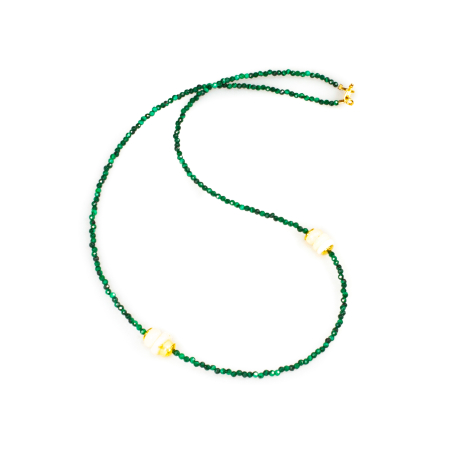 Coliere - Colier din Malahit și Opal cu Argint