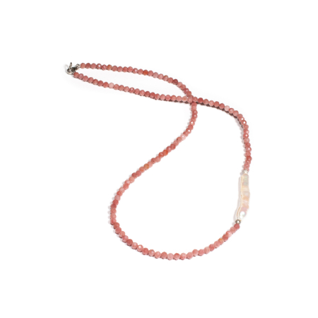 Noutati - Colier din Opal Roz si Perla de Cultura cu Argint