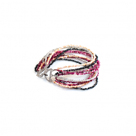 Cadouri - Bratara din Pirita, Spinel, Cuart si Opal cu Argint