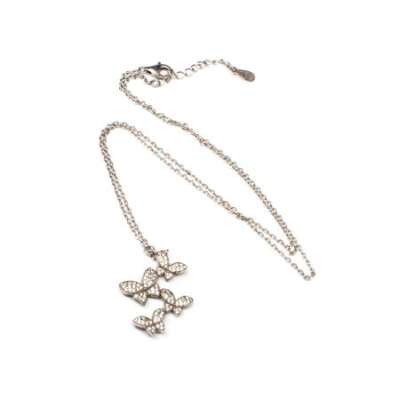Lanturi - Lant Fluturi din Argint cu Zirconiu