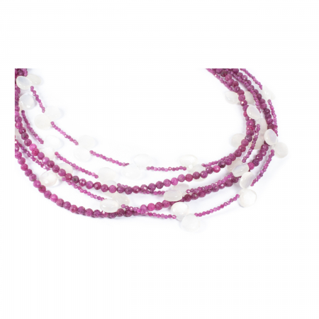 Colier "Moonlit Ruby Trails" din Radacina de Rubin si Piatra Lunii [1]