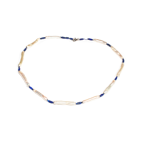 Coliere - Colier din Lapis Lazuli si Perle de Cultura cu Argint