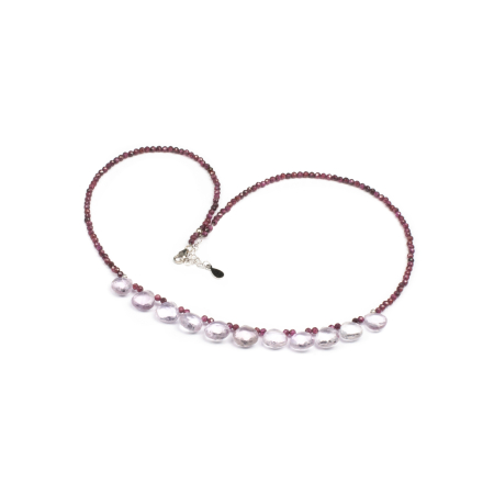 Coliere - Colier Creatie din Granat si Ametist cu Argint 