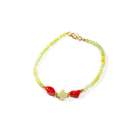 Bratari - Bratara din Jad si Coral cu Argint