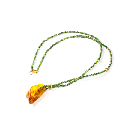 Spring 2026 - Colier din Jad si Chihlimbar cu Argint