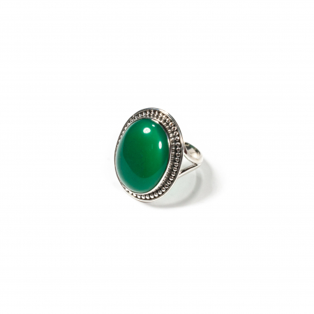 Inel din Argint cu Agat Verde