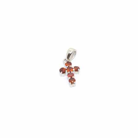 Pandantive - Pandantiv Cruciulita din Argint cu Granat