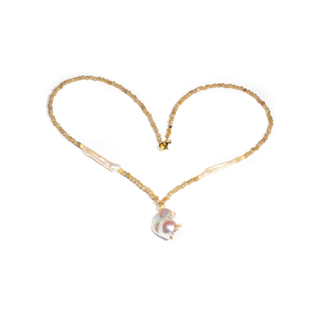 Noutati - Colier din Cuart si Perle de Cultura cu Argint