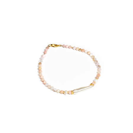 Mărțișor 2026 - Bratara din Opal Roz si Perla de Cultura cu Argint