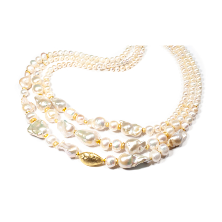 Set Coliere Din Perle si Argint, "Cele Trei Gratii" [1]