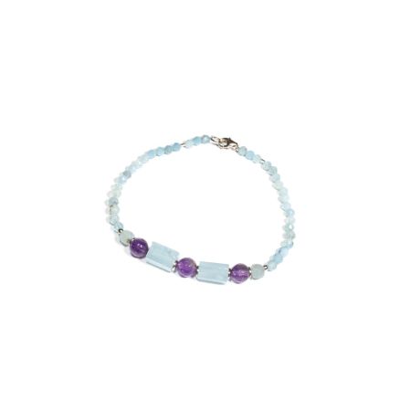 Colecția Bridgerton - Bratara din Acvamarin si Ametist cu Argint