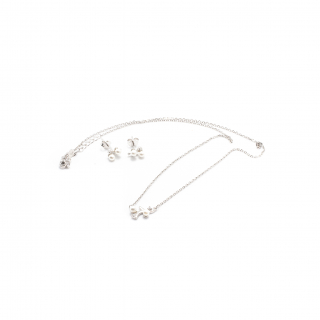 Seturi - Set Lant cu Pandantiv si Cercei din Argint cu Perle