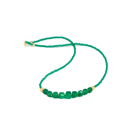 Coliere - Colier Creatie din Agat Verde cu Argint 