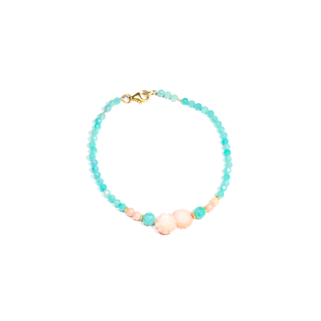 Mărțișor 2026 - Bratara din Amazonit si Coral cu Argint