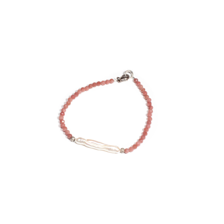 Mărțișor 2026 - Bratara din Opal Roz si Perla de Cultura cu Argint