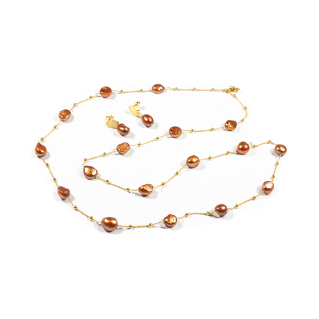 Set Colier si Cercei din Perle de Cultura cu Argint [1]