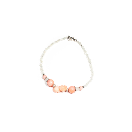 Mărțișor 2026 - Bratara din Cuart si Coral cu Argint