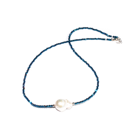 Coliere - Colier din Lapis Lazuli si Perla Baroc cu Argint