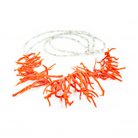 Special Unique Items - Colier Unicat "Siren's Secret" din Coral si Labradorit