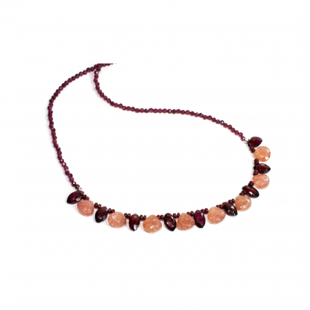 Colier din Granat si Cuart Cherry cu Argint [1]