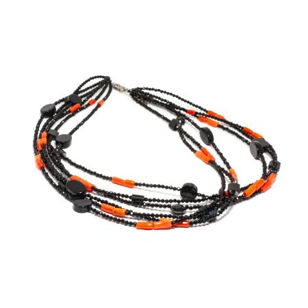 Noutati - Colier din Onix si Coral cu Argint