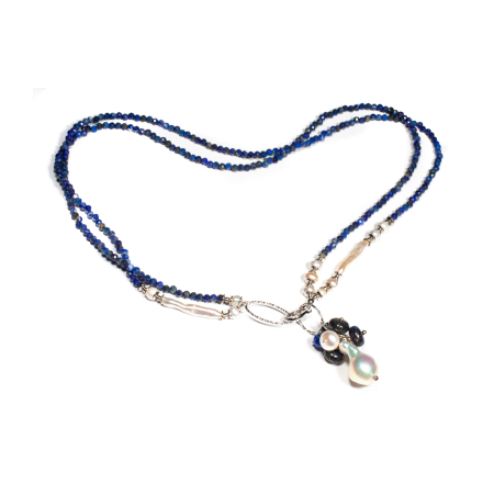Noutati - Colier din Lapis Lazuli si Perle de Cultura cu Argint