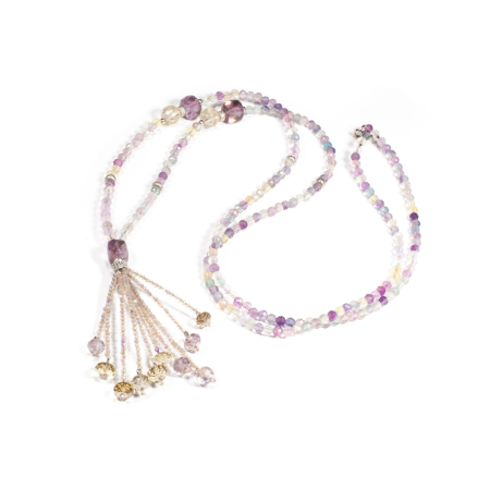 Colier din Fluorina, Ametist si Cuart cu Argint [1]